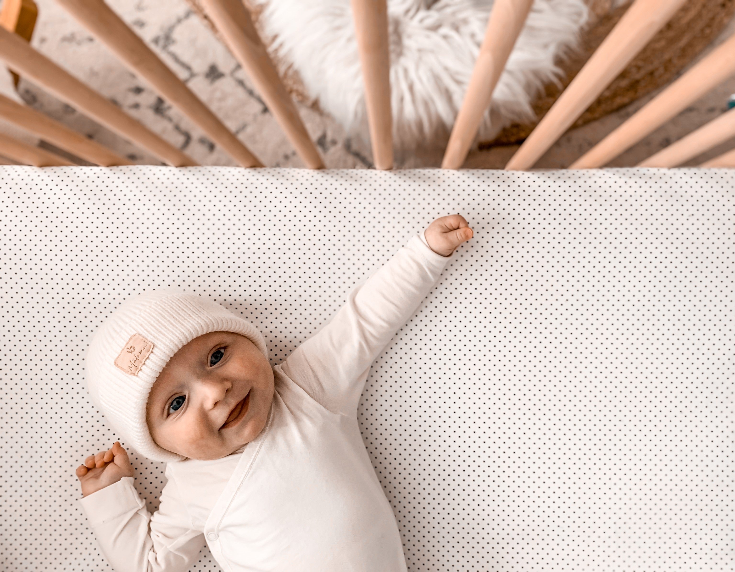 Pin Dots Fitted Crib Sheet - Olli+Lime